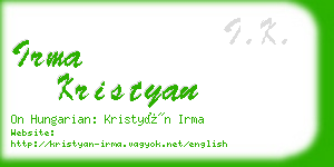 irma kristyan business card
